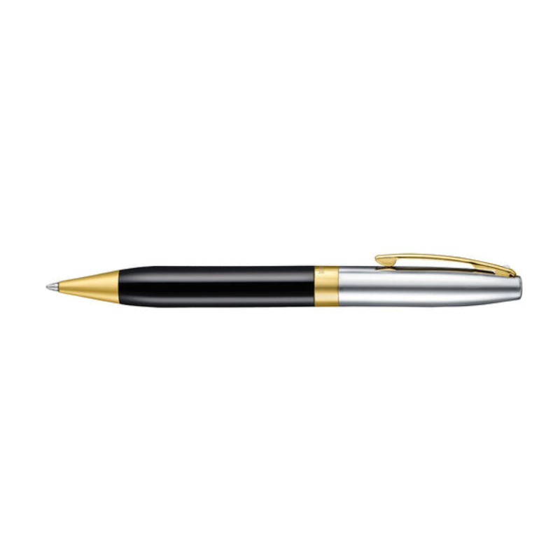 Sheaffer Legacy 9065 Glossy Black and Chrome Bi-color Ballpoint Pen with 14K PVD Gold-Plated, Stainless Steel Trims
