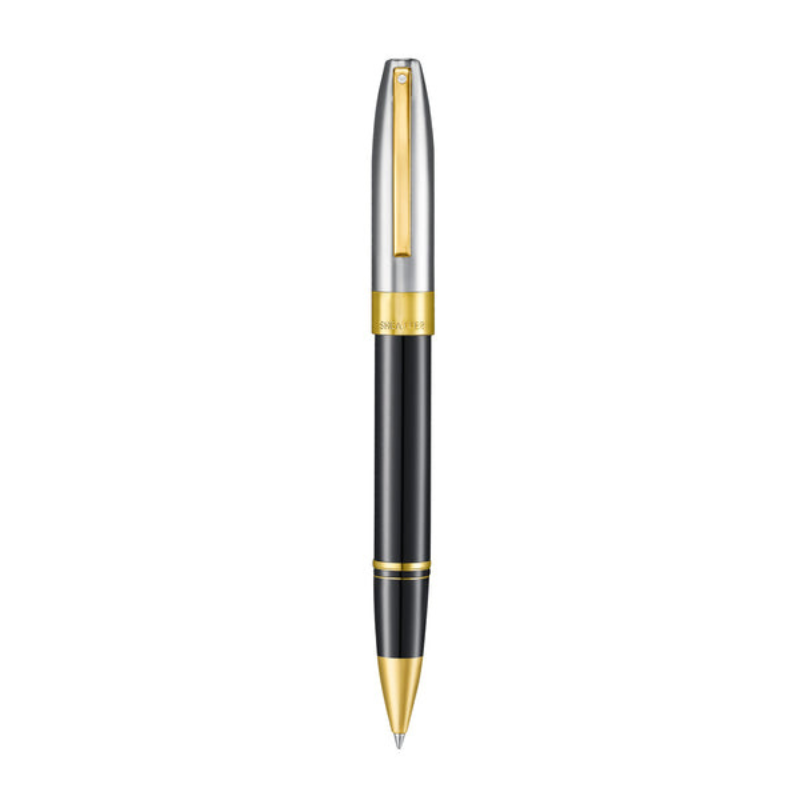 Sheaffer Legacy 9065 Glossy Black and Chrome Bi-color Rollerball Pen with 14K PVD Gold-Plated, Stainless Steel Trims