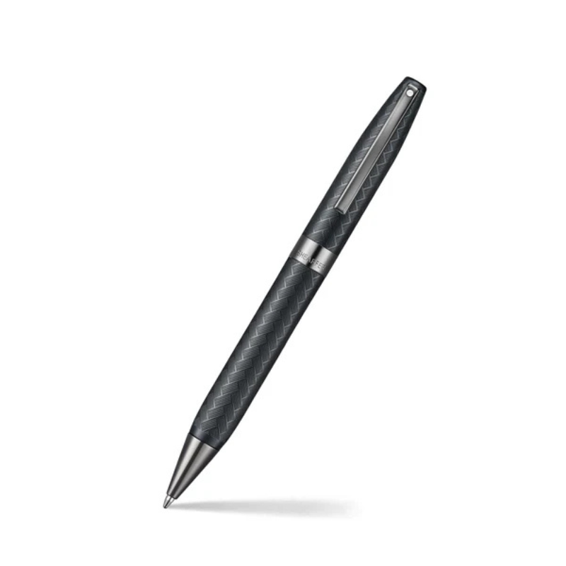 Sheaffer Legacy Chevron 9066 Matte Black Ballpoint Pen with PVD Gunmetal Trims