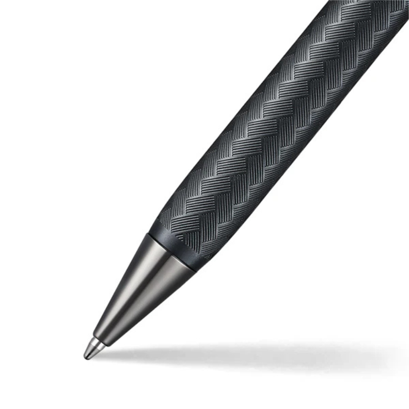 Sheaffer Legacy Chevron 9066 Matte Black Ballpoint Pen with PVD Gunmetal Trims