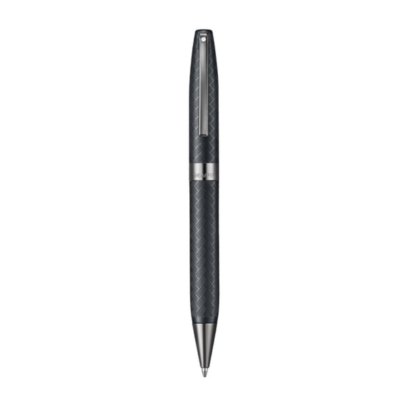 Sheaffer Legacy Chevron 9066 Matte Black Ballpoint Pen with PVD Gunmetal Trims