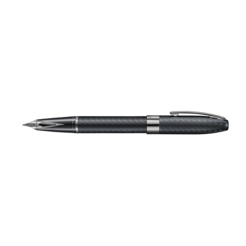 Sheaffer Legacy Chevron 9066 Matte Black Fountain Pen with PVD Gunmetal Inlaid Nib and Trims