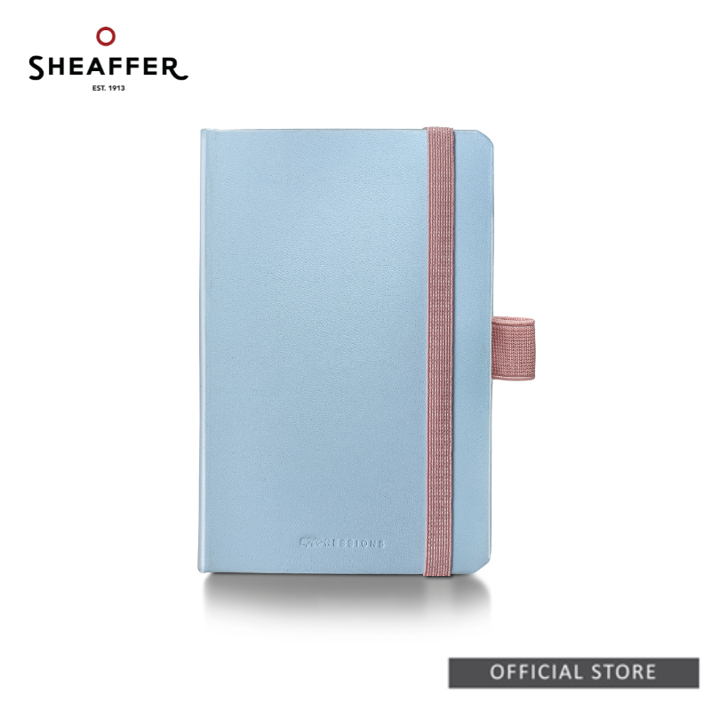 Sheaffer 100 9376 Blue and Pink Expressions Pearlised Gradient with Chrome Trims Ballpoint Pen Giftset with Metallic Silver Small Notebook