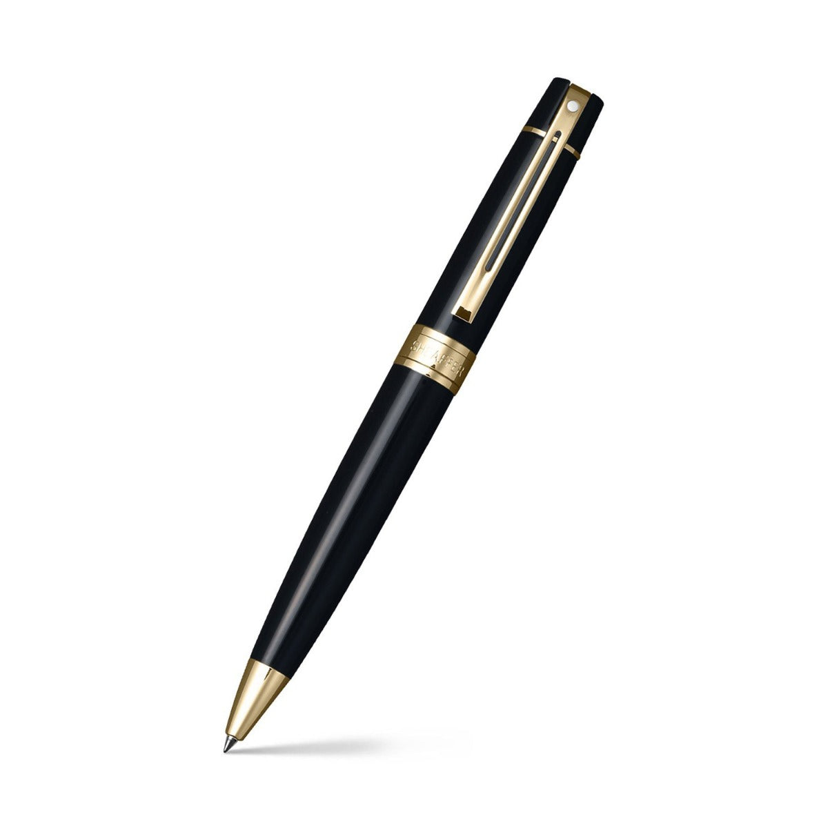Sheaffer 300 9325 Glossy Black Ballpoint Pen With Gold-tone Trim